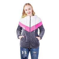 Hot Selling Cozy Colorblock Pineapple Fleece Jacket With Hoodie MXDSS534