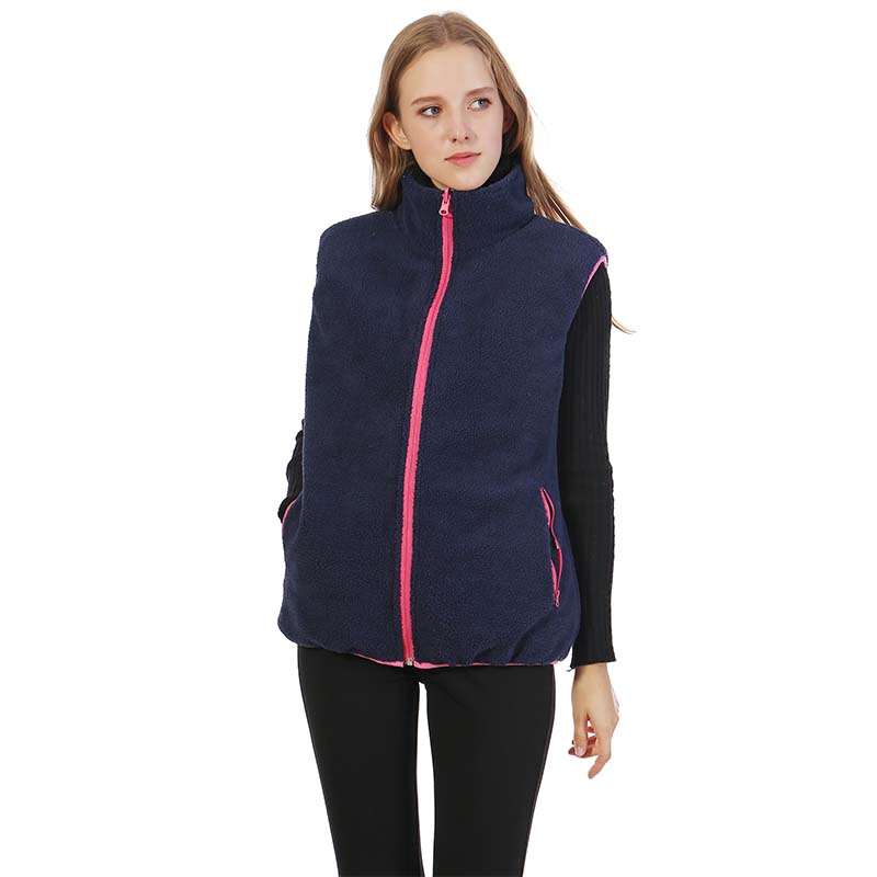 Soft Women's Reversible Sherpa Fleece Plaid Vest MXDSS342