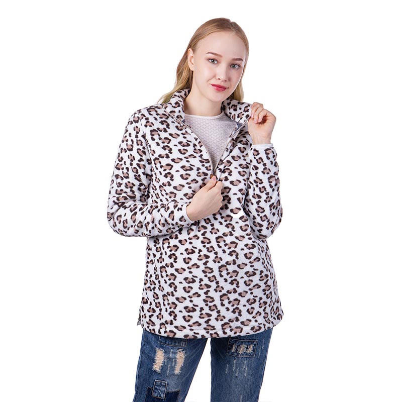 MXDSS488 Cuddle Fleece Leopard Pullover