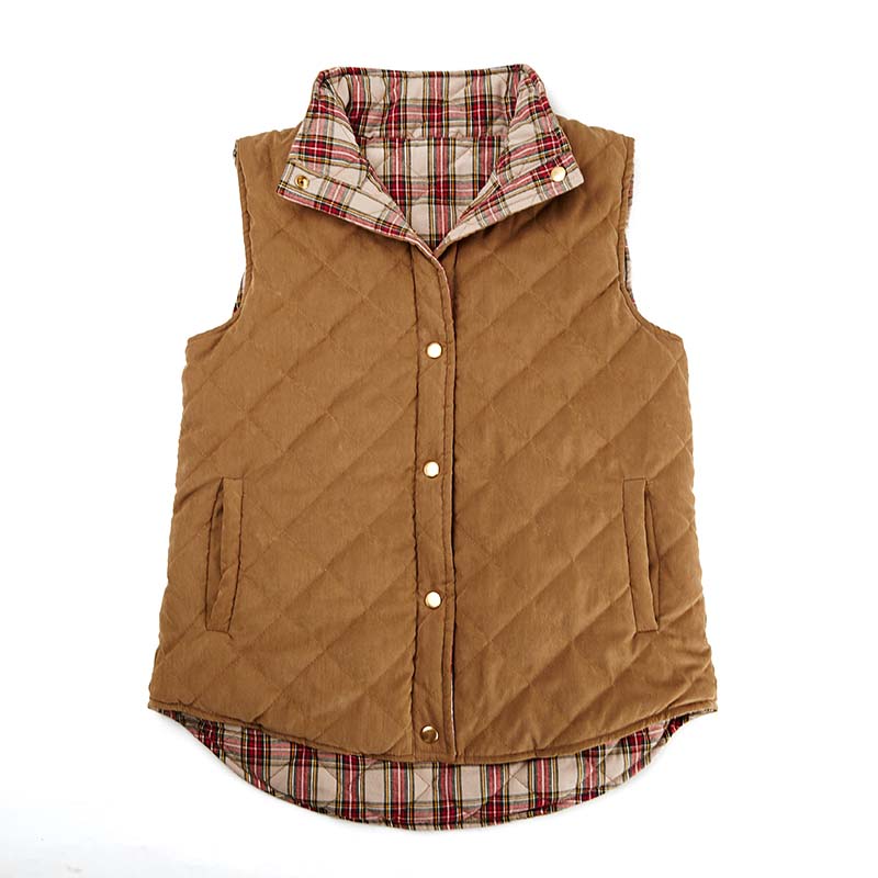 Hot Selling Quilted Reversible Plaid Vest MXDSS244