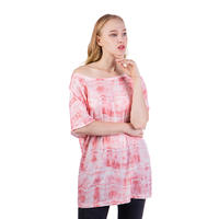 Fashion Round Neck Waffle Tie Dye Women T-Shirts MXDSS614