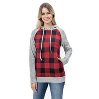 YiWu Wholesale Apparel Casual Buffalo Plaid Pullover With Hoodie MXDSS772