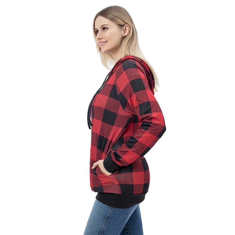 women's buffalo plaid hoodie