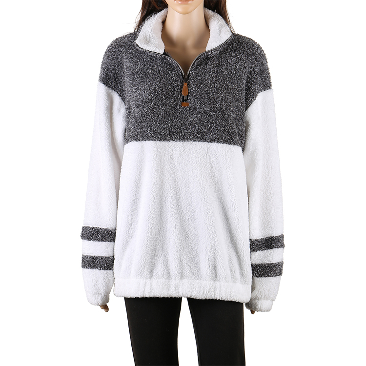 Hot Selling Women's 1/4 Zipper Sherpa Fleece Pullover MXDSS512