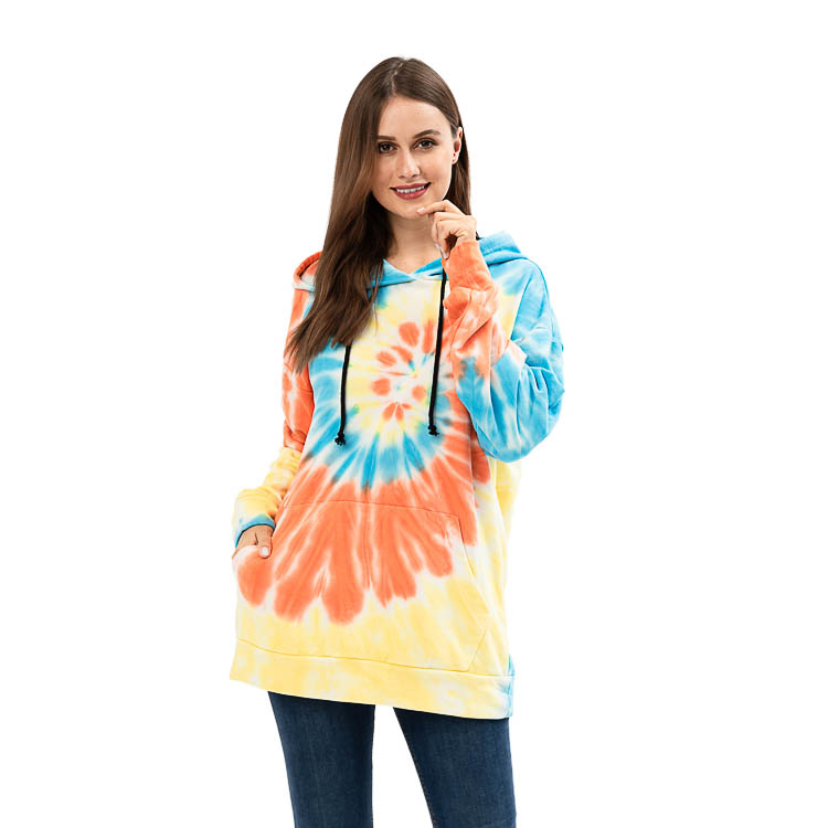 Yiwu Wholesale Tie Dye Long Sleeve Pullover With Hoodie MXDSS934