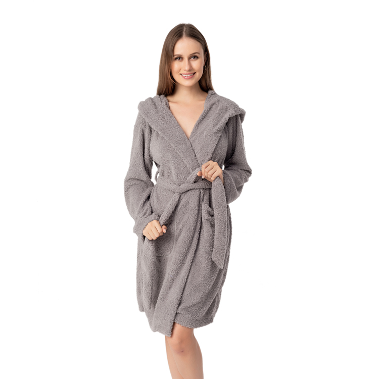High Quality Fleece Women's Sleepwear Plush Wrap Robe MXDSS971