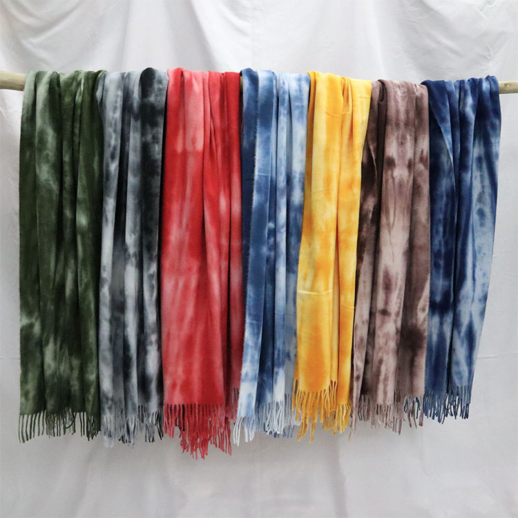 2020 New Arrival Winter Tie Dye Cotton Scarves With Tassel For Ladies MXDSS599