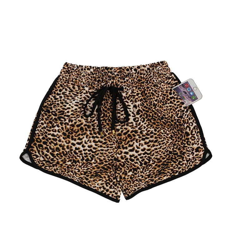 MXDSS461 Wholesale Leopard Printed High Waisted Women Shorts