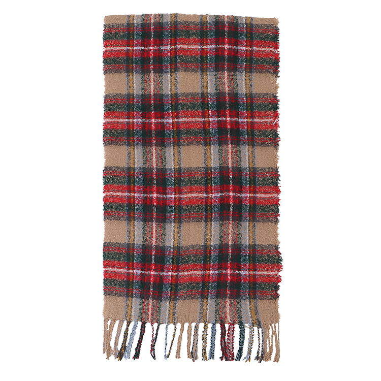 MXDSS569 Winter Vintage Plaid Scarf With Tassels