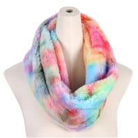 New Fashion Women's Warm Winter Soft Fur Tie Dye Infinity Scarf MXDSS574