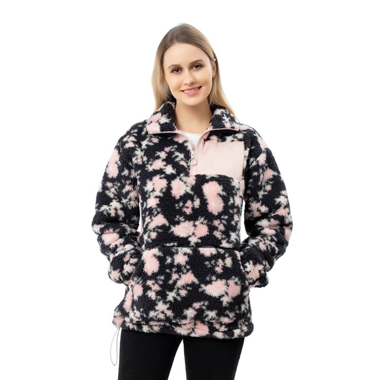 2020 New Arrivals Flowers Sherpa Fleece Pullover With Monogrammed Patch MXDSS793