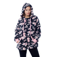 2020 Winter Women Printed Sherpa Fleece Hoodie Pullover MXDSS808