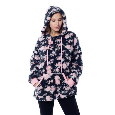 2020 Winter Women Printed Sherpa Fleece Hoodie Pullover MXDSS808